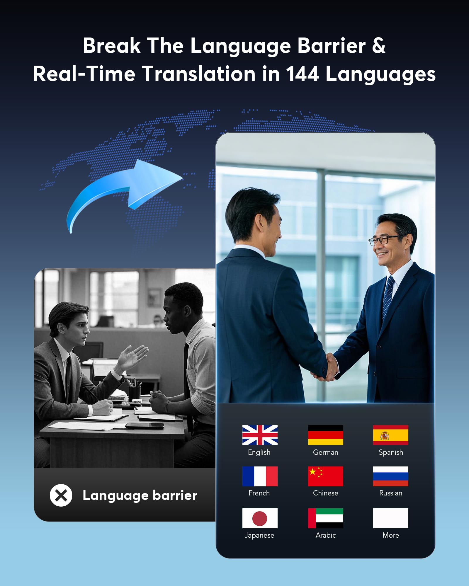 Q16 Pro AI Translation Earbuds 144 Languages Real-Time